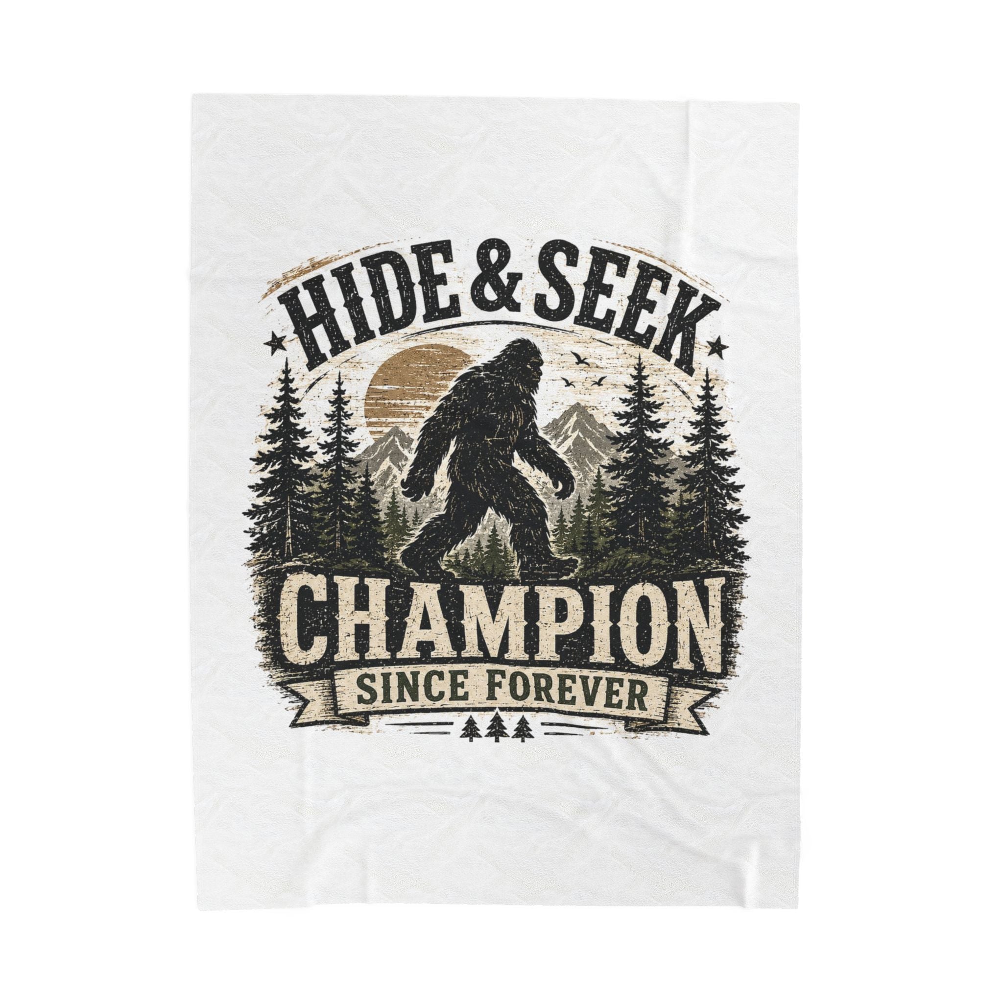 Hide & Seek Champion Since Forever Bigfoot Velveteen Plush Blanket
