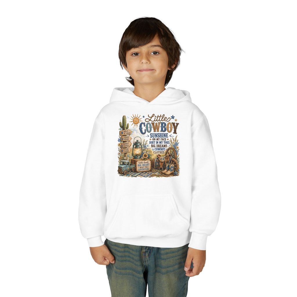 "Little Cowboy" Western Sunshine Graphic Sweatshirt - Youth Hoodie