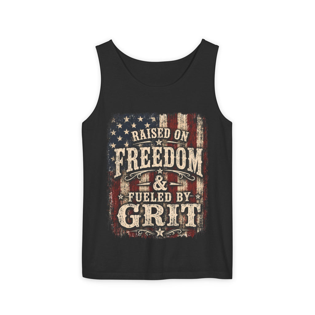 Patriotic 'Raised on Freedom & Fueled by Grit' Tank Top