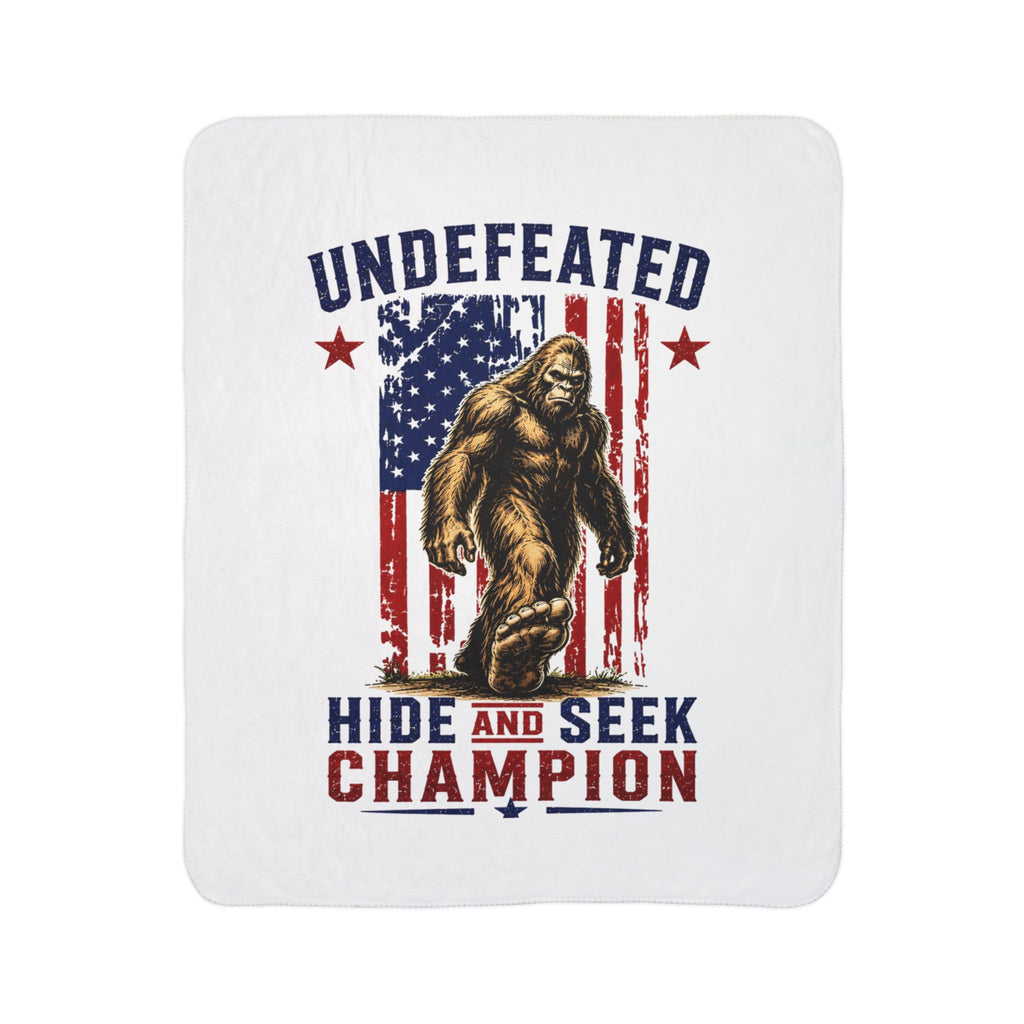 Undeafted Hide and Seek Champion 4th of July Fleece Sherpa Blanket
