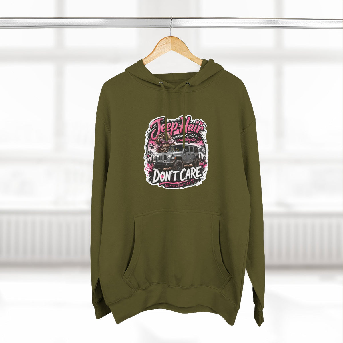 Jeep Hair Don't Care Three-Panel Fleece Hoodie