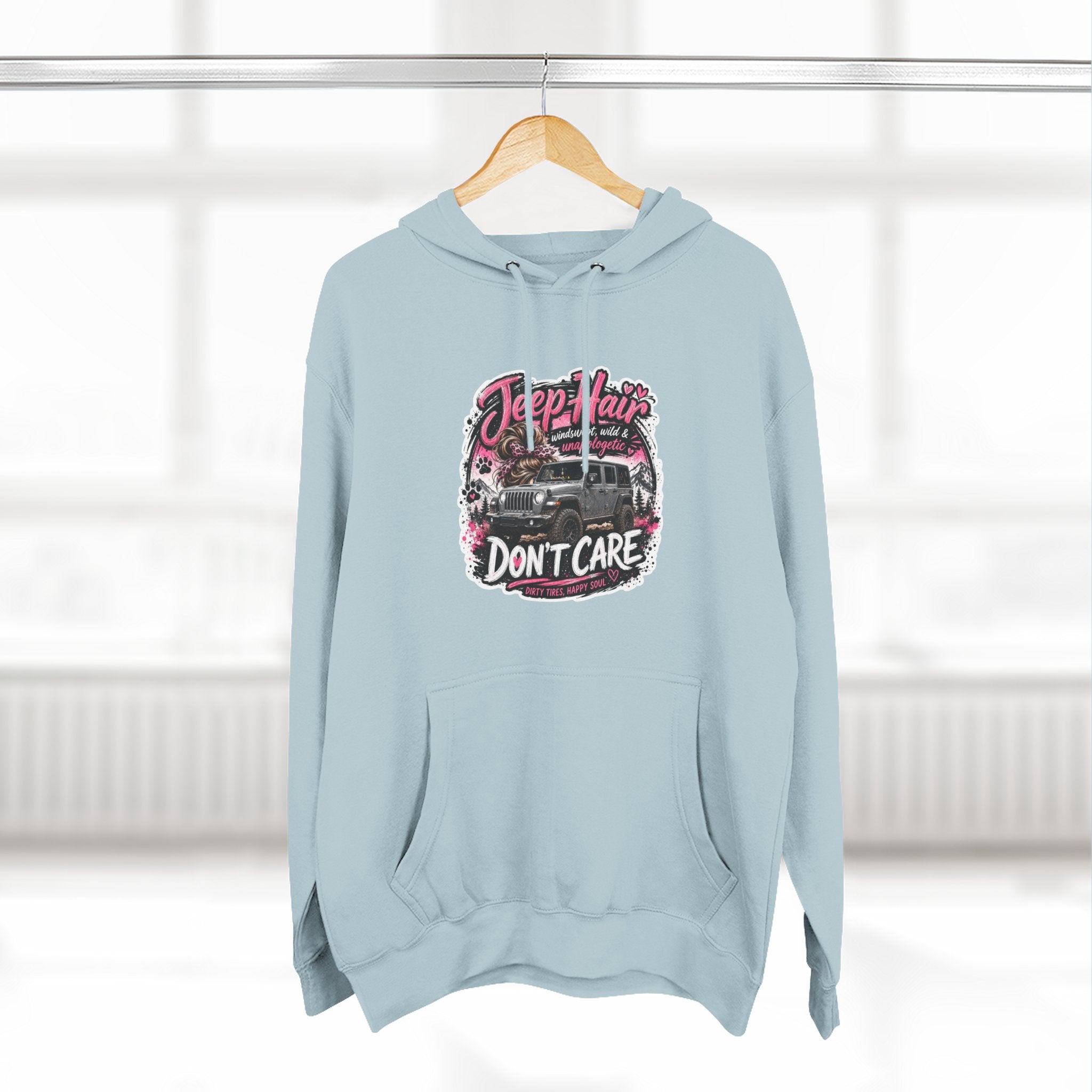 Jeep Hair Don't Care Three-Panel Fleece Hoodie