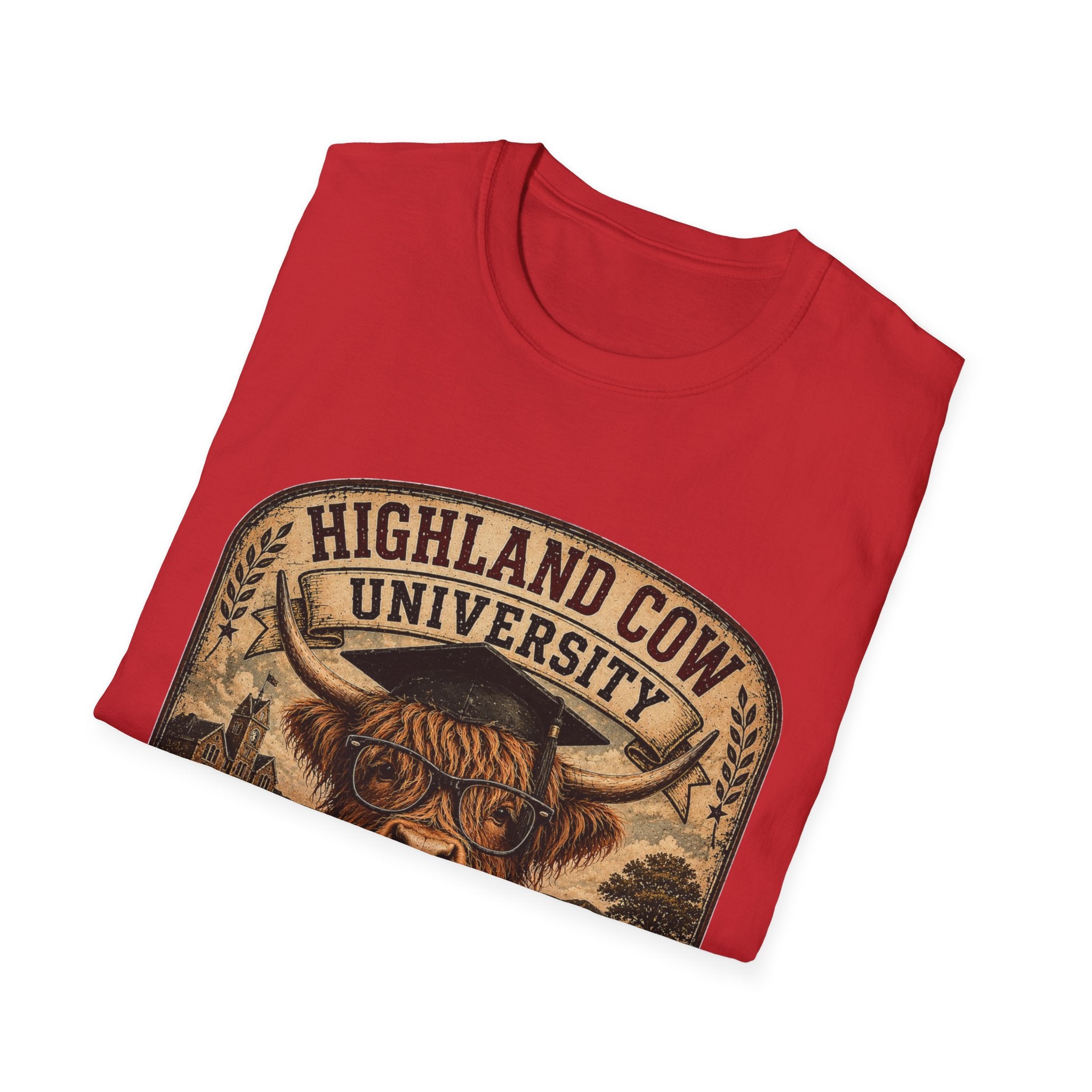 Highland Cow University Unisex Softstyle T-Shirt