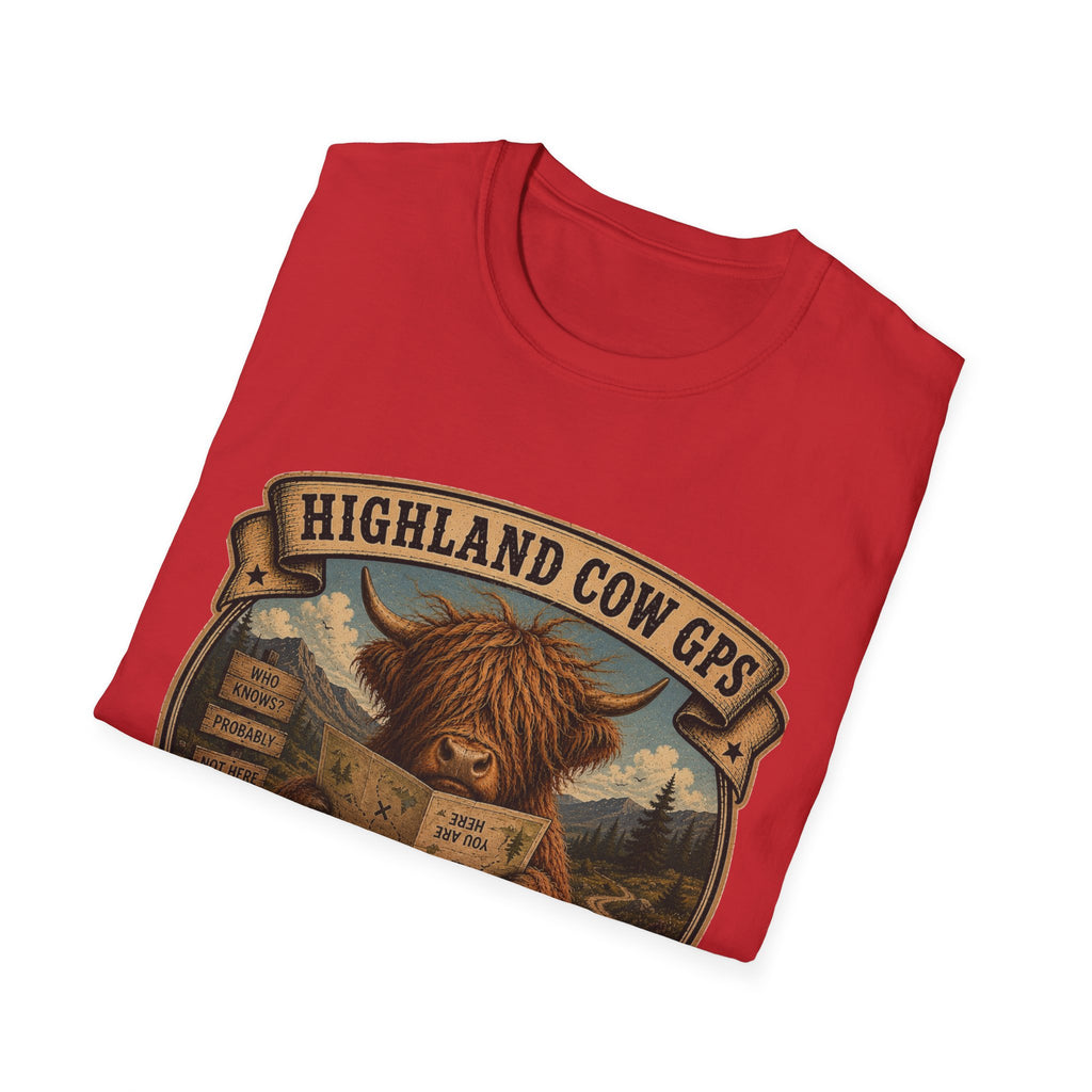 Highland Cow GPS Unisex Softstyle T-Shirt