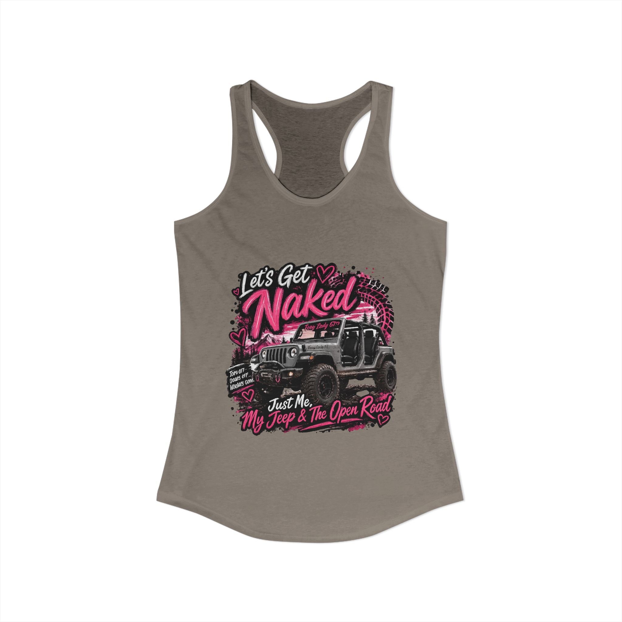 Let's Get Naked Jeep Women's Ideal Racerback Tank