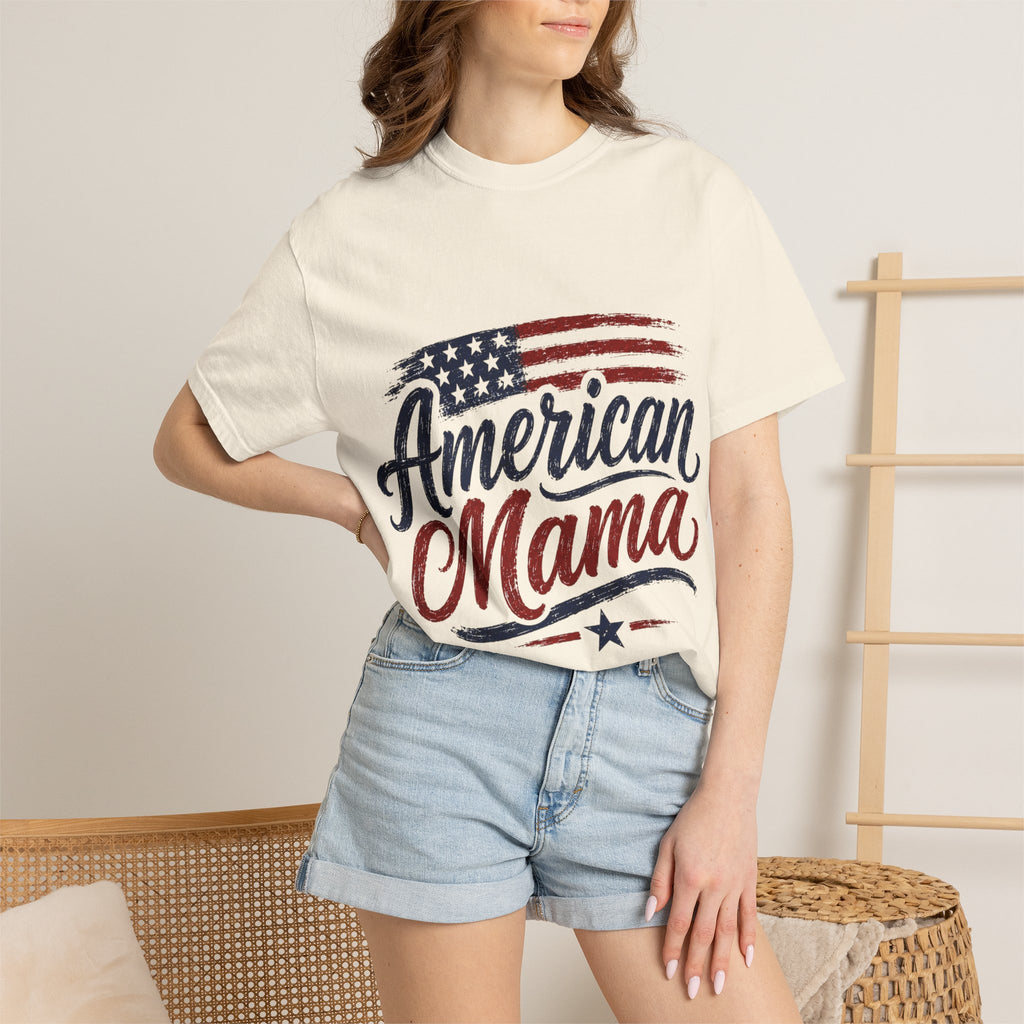 American Mama T-Shirt — Patriotic Flag Mom Tee for Mother’s Day & 4th of July