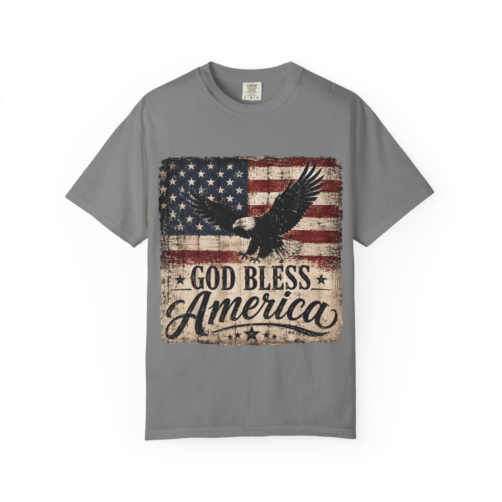 God Bless America T-Shirt — Vintage Flag & Eagle Patriotic Tee