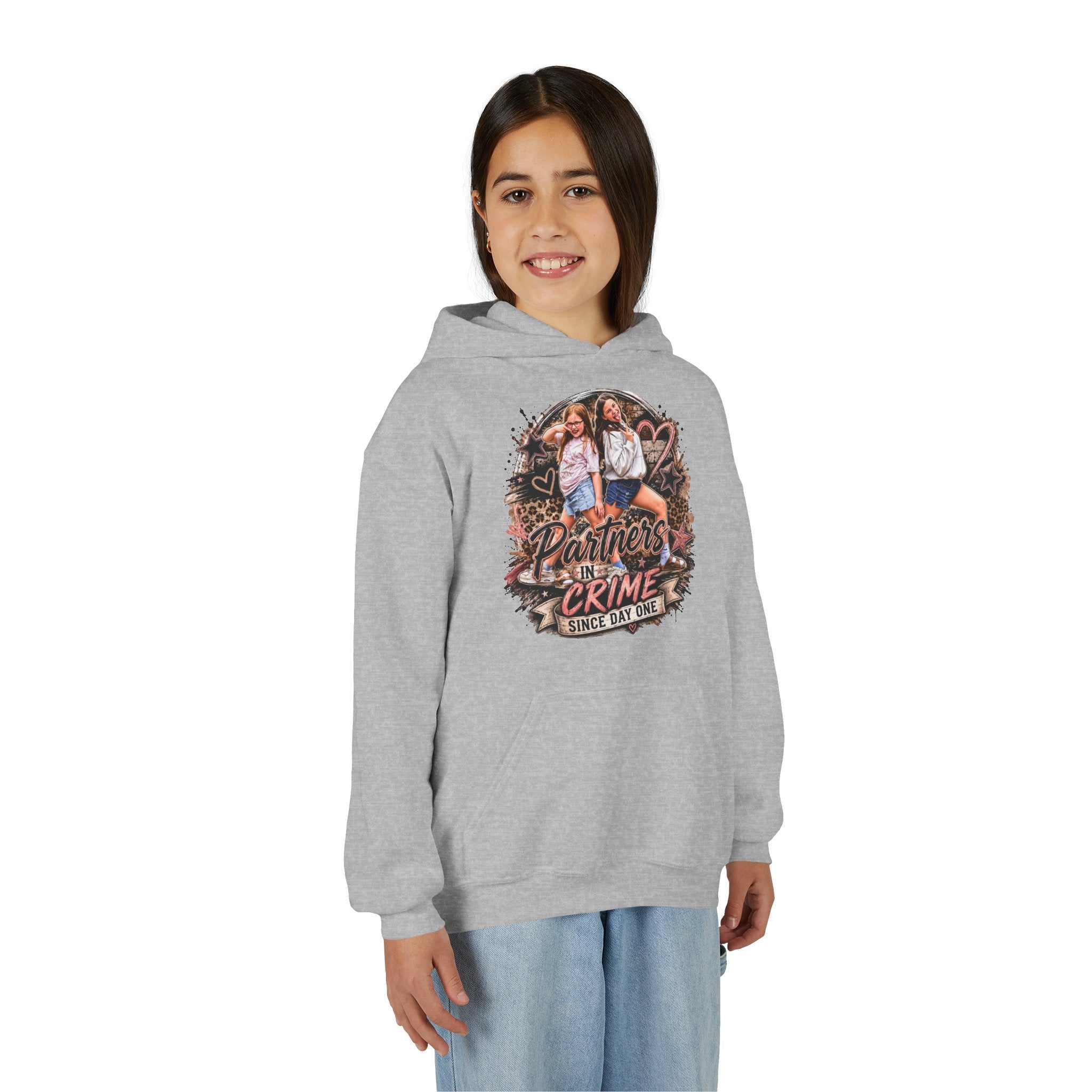 "Partners in Crime Since Day One" Best Friend Matching Sweatshirt — Youth Hoodie