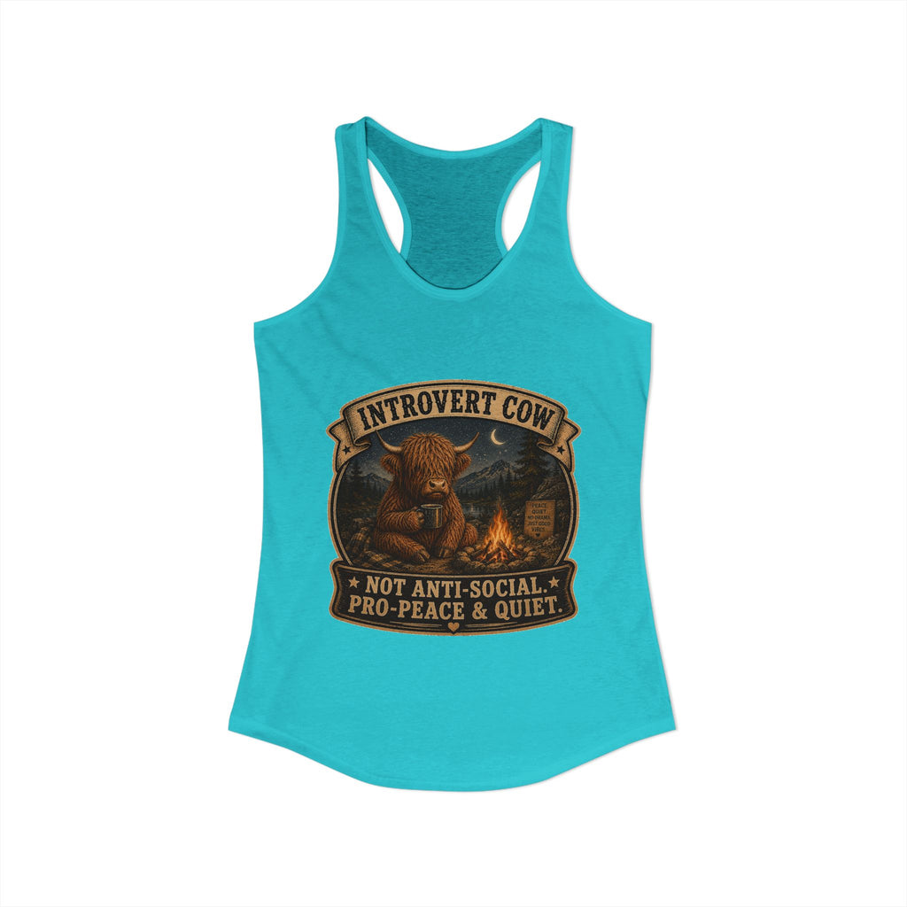 Introvert Highland Cow Women's Ideal Racerback Tank