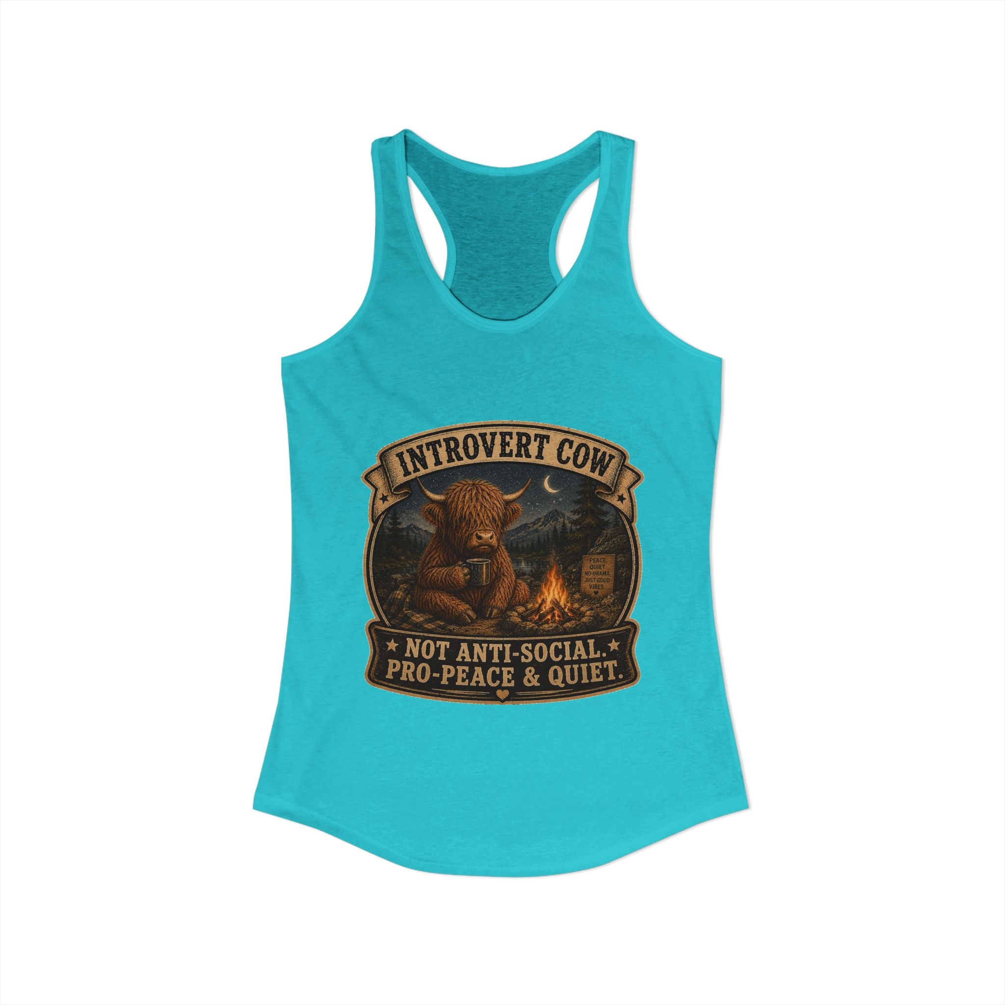 Introvert Highland Cow Women's Ideal Racerback Tank