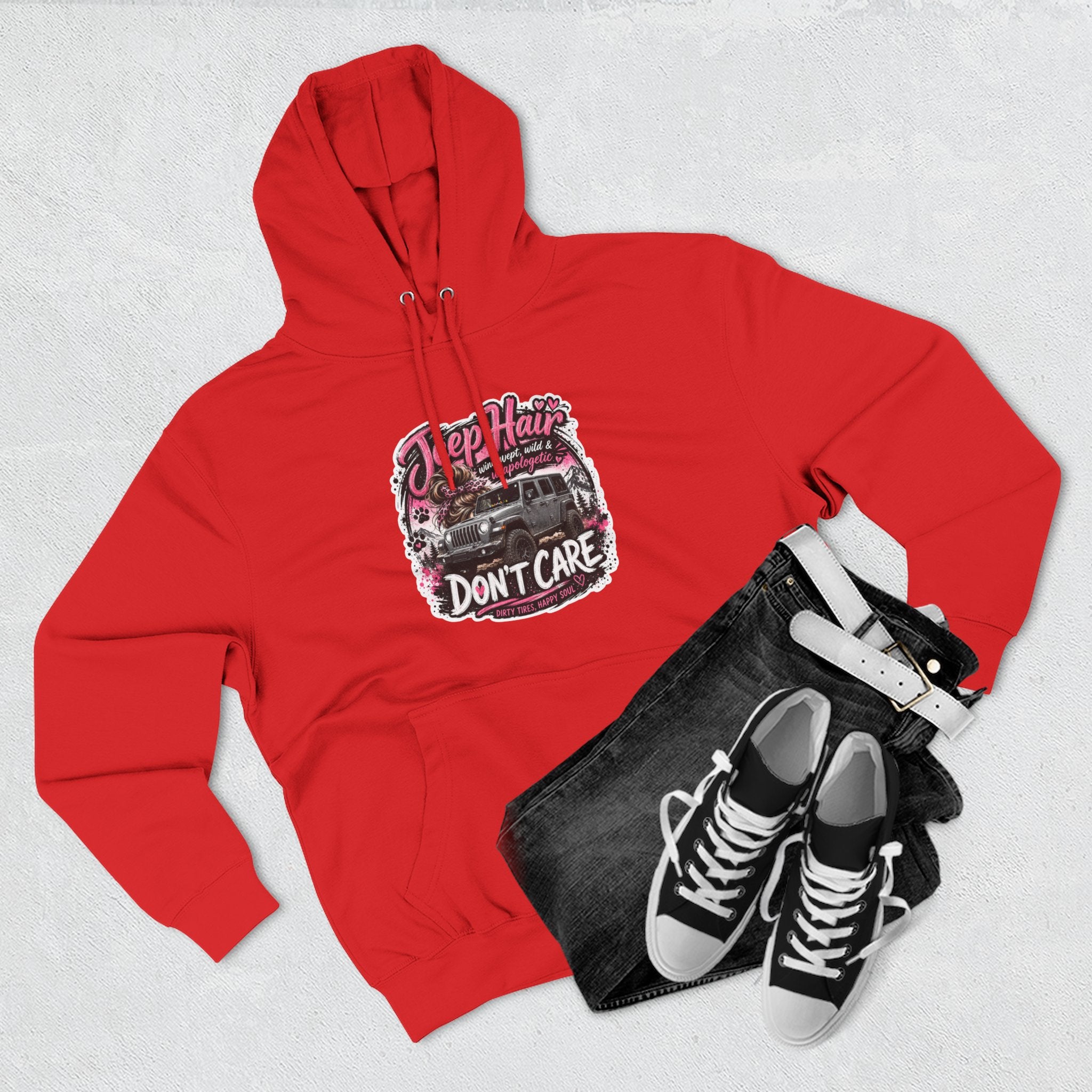 Jeep Hair Don't Care Three-Panel Fleece Hoodie