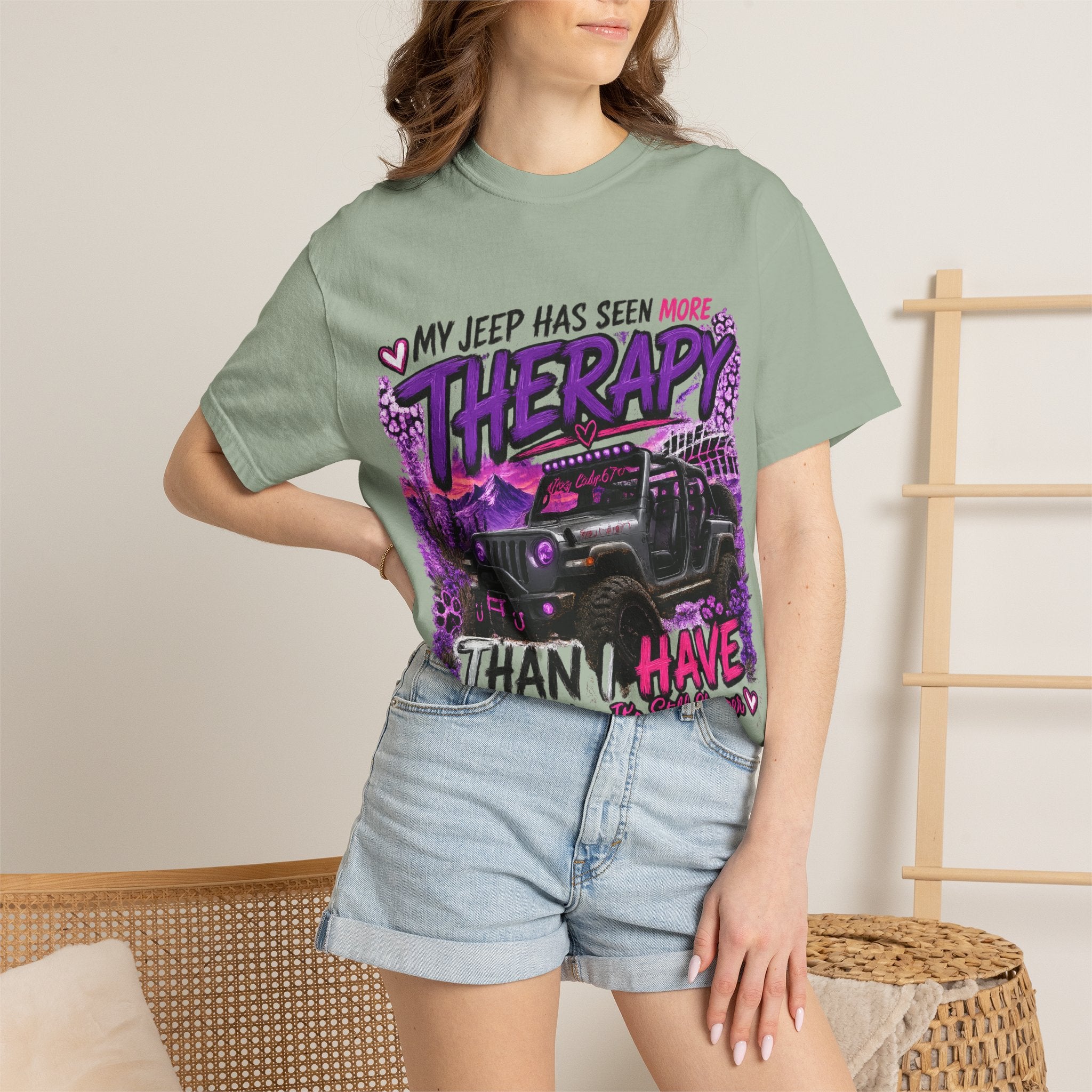Jeep Therapy T-Shirt — My Jeep Has Seen More Therapy Than I Have Off-Road Tee