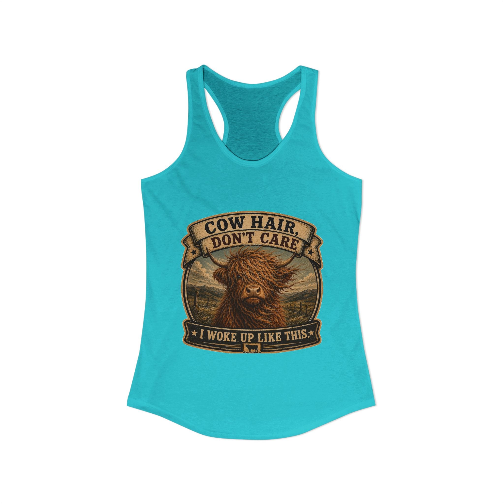 Cow Hair Don't Care Women's Ideal Racerback Tank