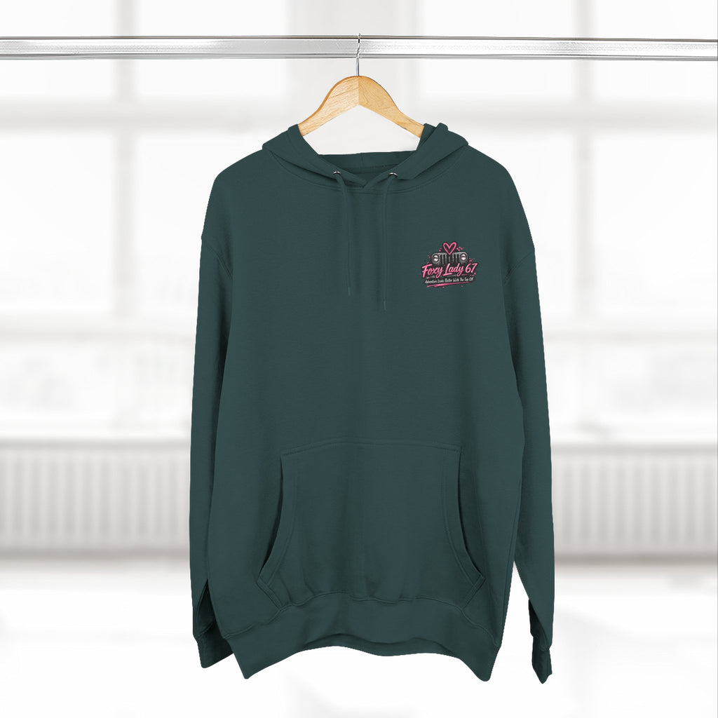 Let's Get Naked Jeep (design on front and back) Three-Panel Fleece Hoodie