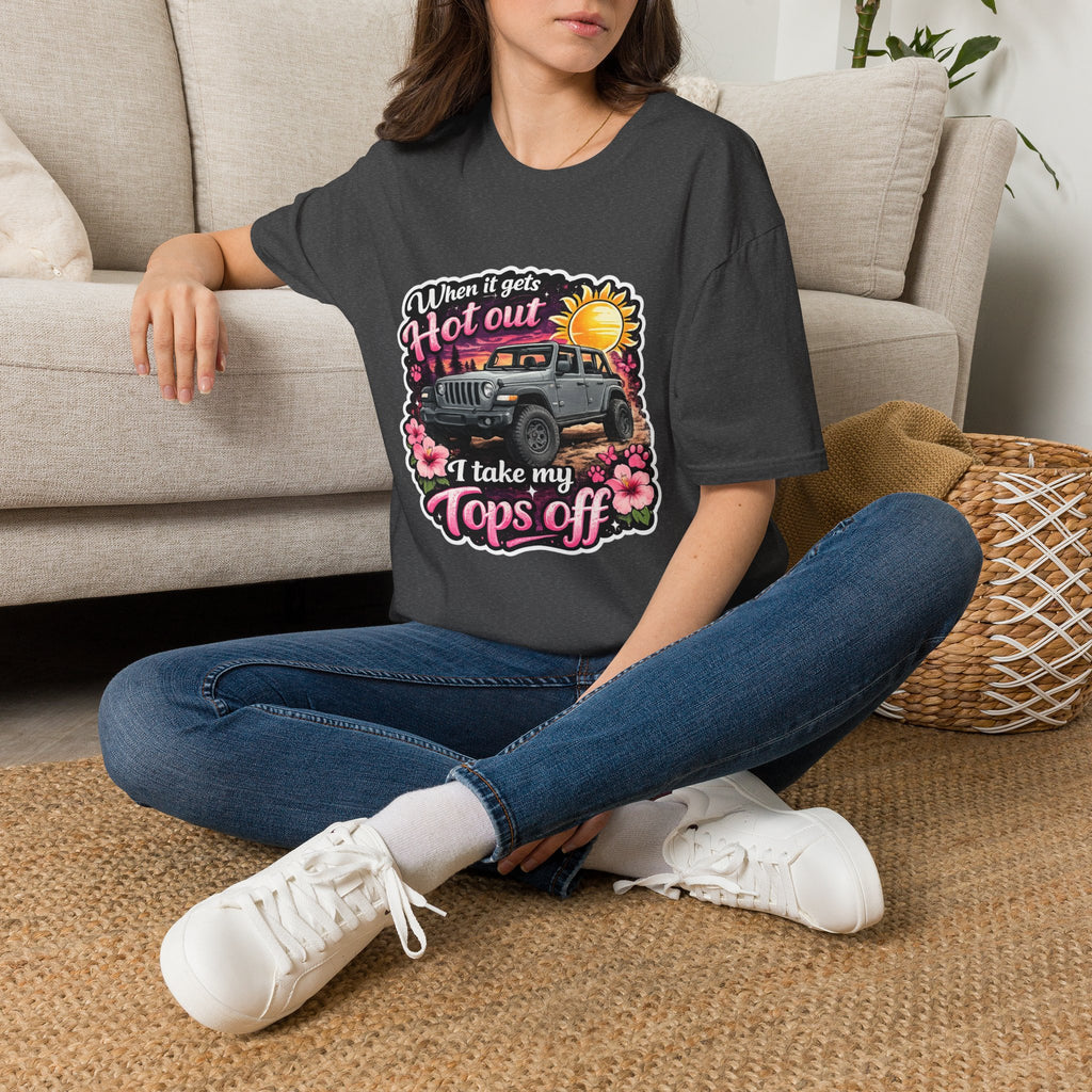 When It Gets Hot Out Jeep (Pink) Unisex Softstyle T-Shirt