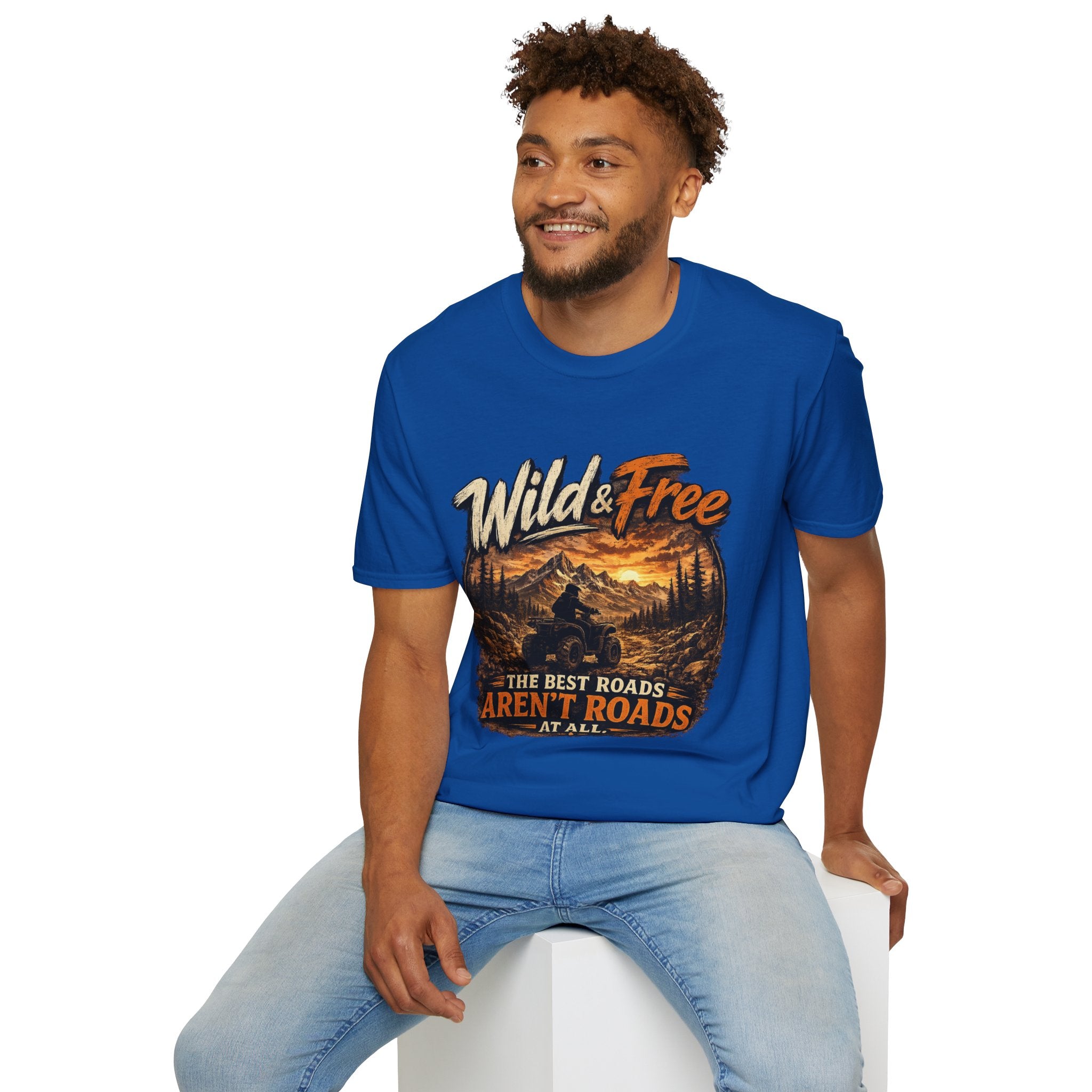 Wild & Free Mountain T-Shirt — 'The Best Roads Aren't Roads At All' Adventure Tee