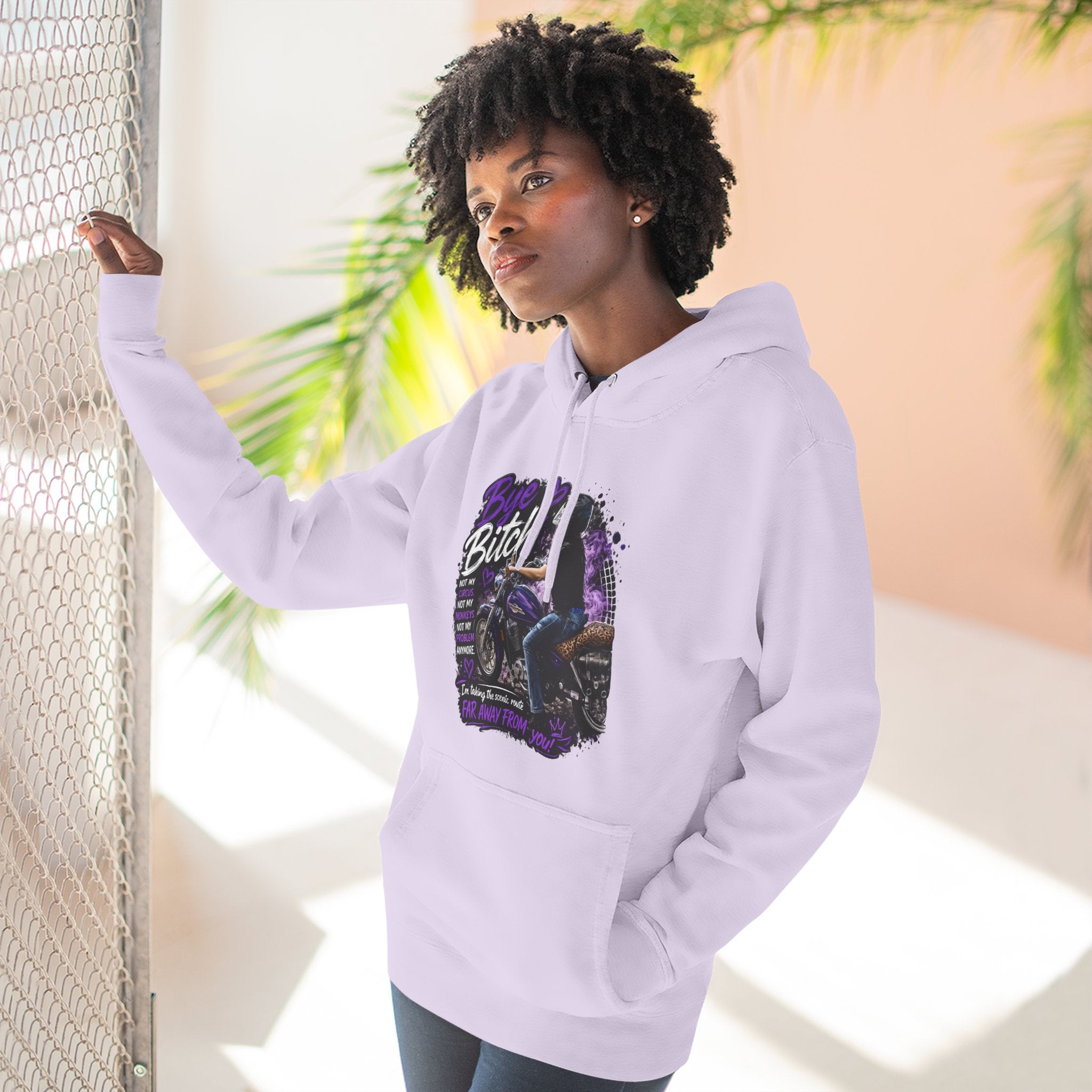 "Bitch" Retro Motorcycle Pullover — Biker Babe Graphic Hoodie