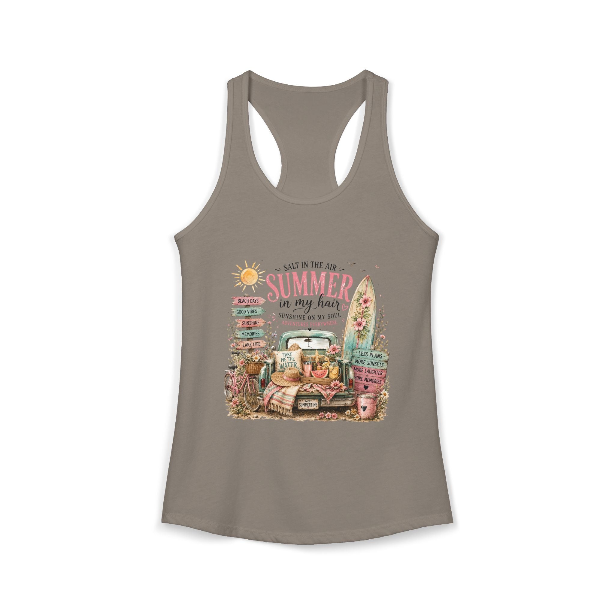 Salt In the Air Summer in my Hair - Women's Ideal Racerback Tank