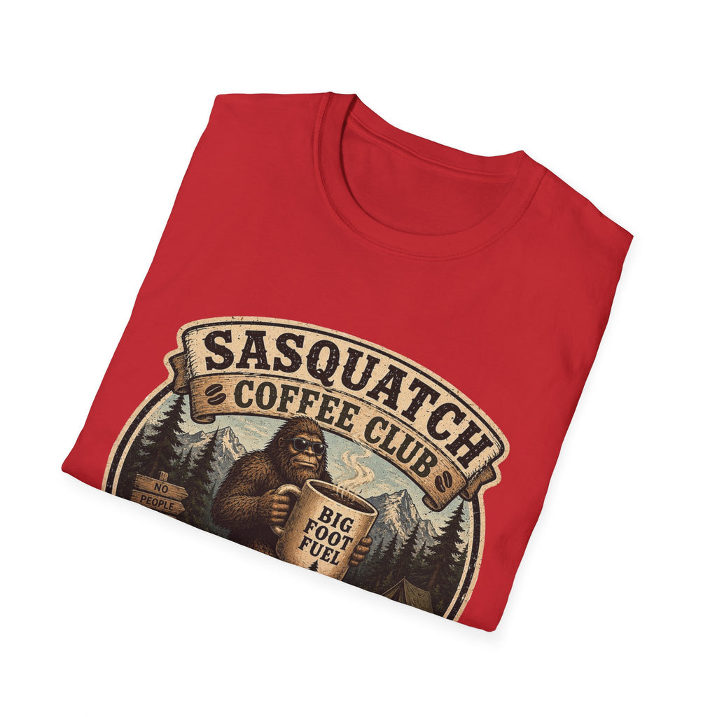 Sasquatch Coffee Club T-Shirt — "Running on Caffeine and Bad Decisions"
