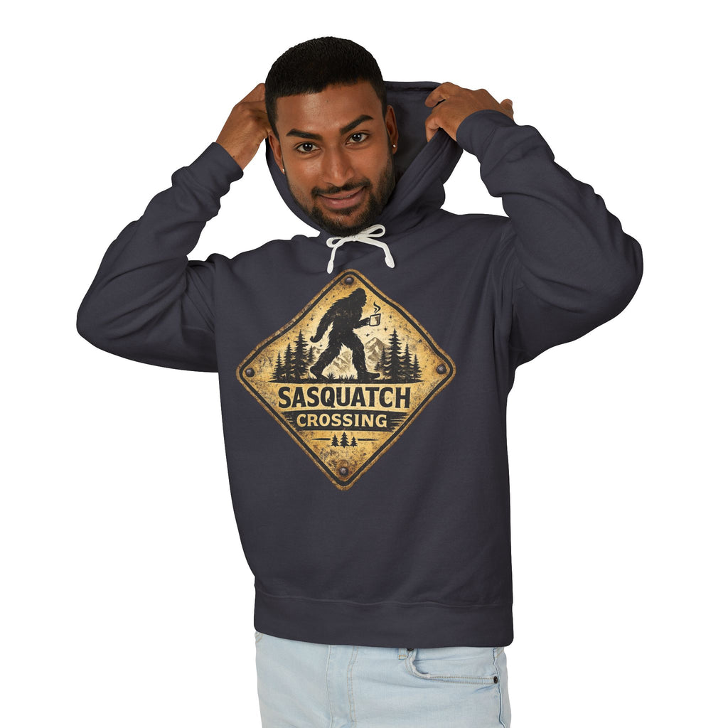 Sasquatch Crossing Hoodie – Vintage Bigfoot Forest Sign Sweatshirt