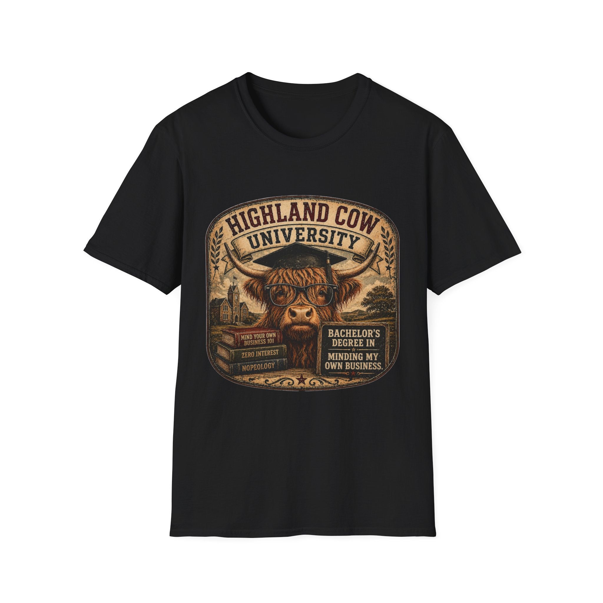 Highland Cow University Unisex Softstyle T-Shirt