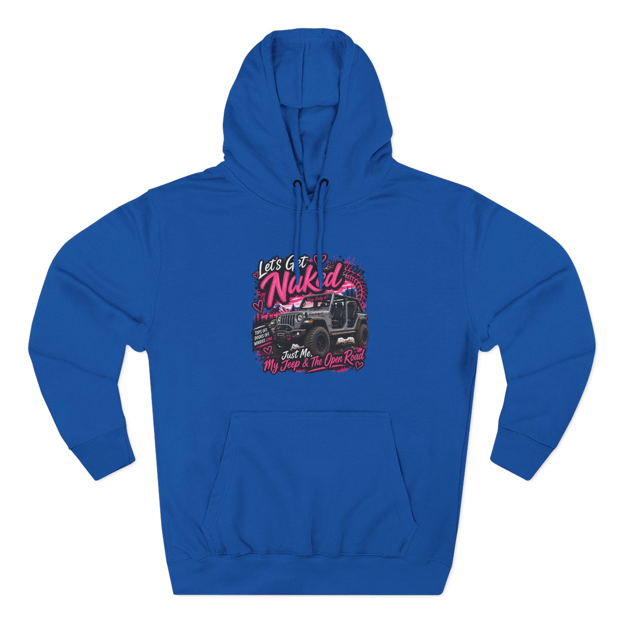 Jeep 'Let's Get Naked' Graphic Hoodie — (Pink) Off-Road Adventure Pullover