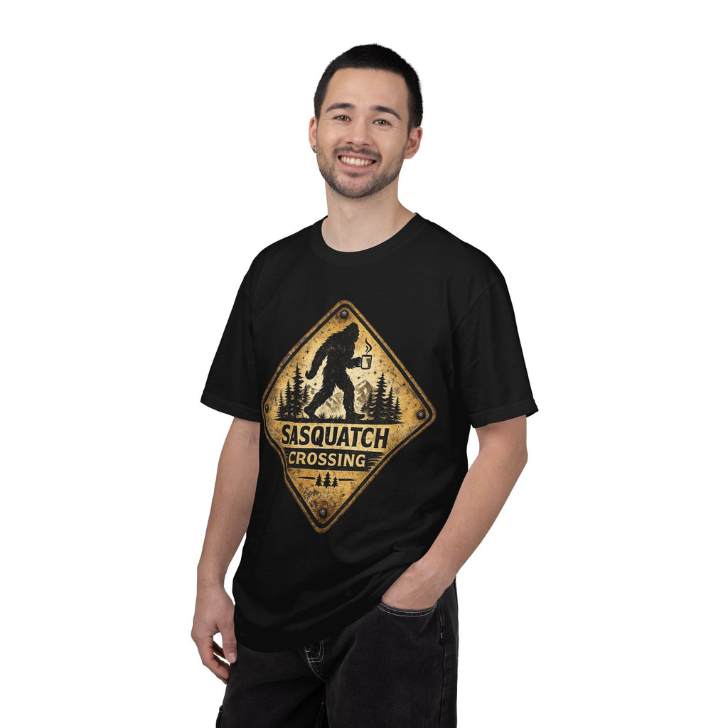 Sasquatch Crossing T-Shirt — Vintage Bigfoot Warning Sign Tee