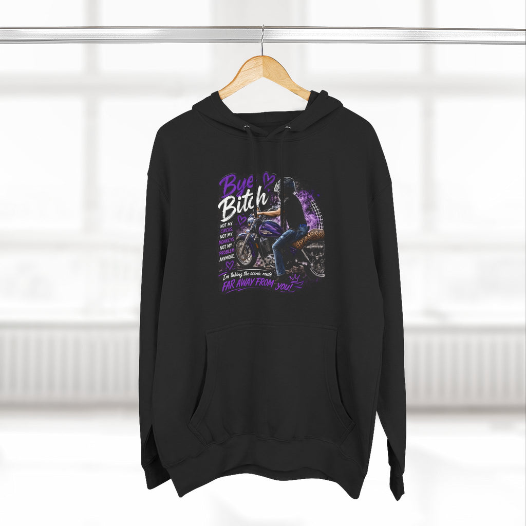 "Bitch" Retro Motorcycle Pullover — Biker Babe Graphic Hoodie