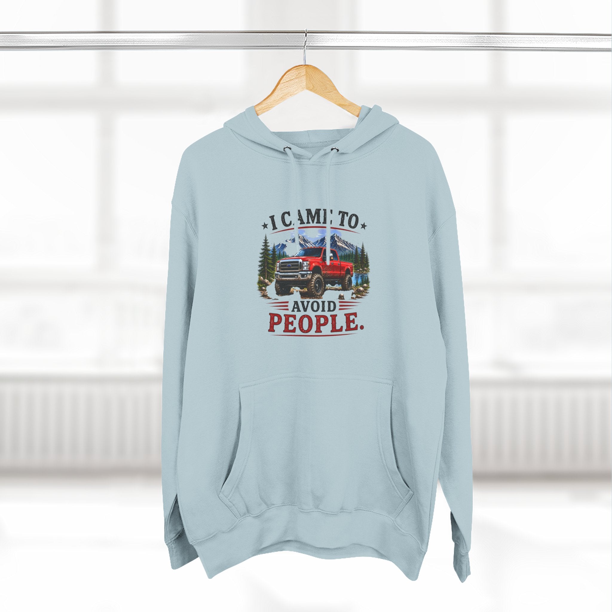 I Came to Avoid People Truck Three-Panel Fleece Hoodie