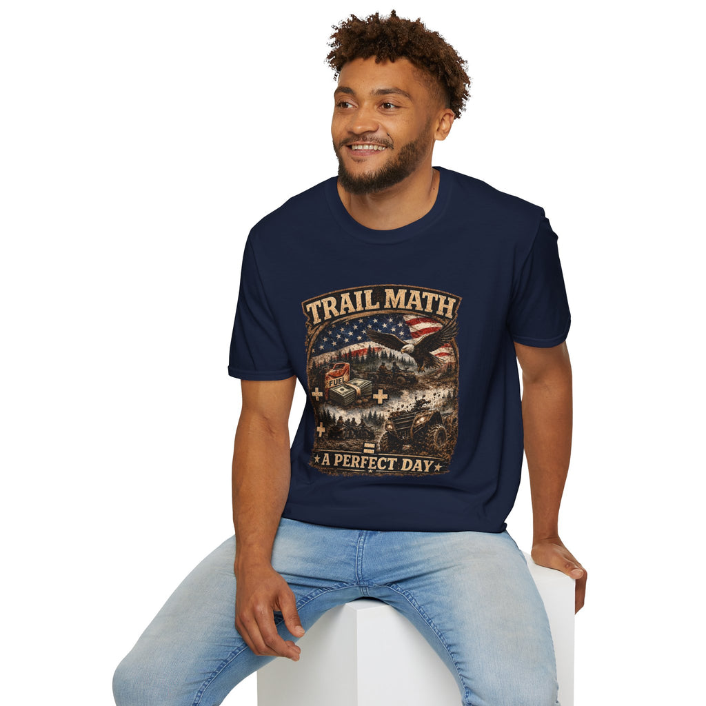 Trail Math T‑Shirt — Vintage Outdoor Eagle & American Flag Hiking Tee