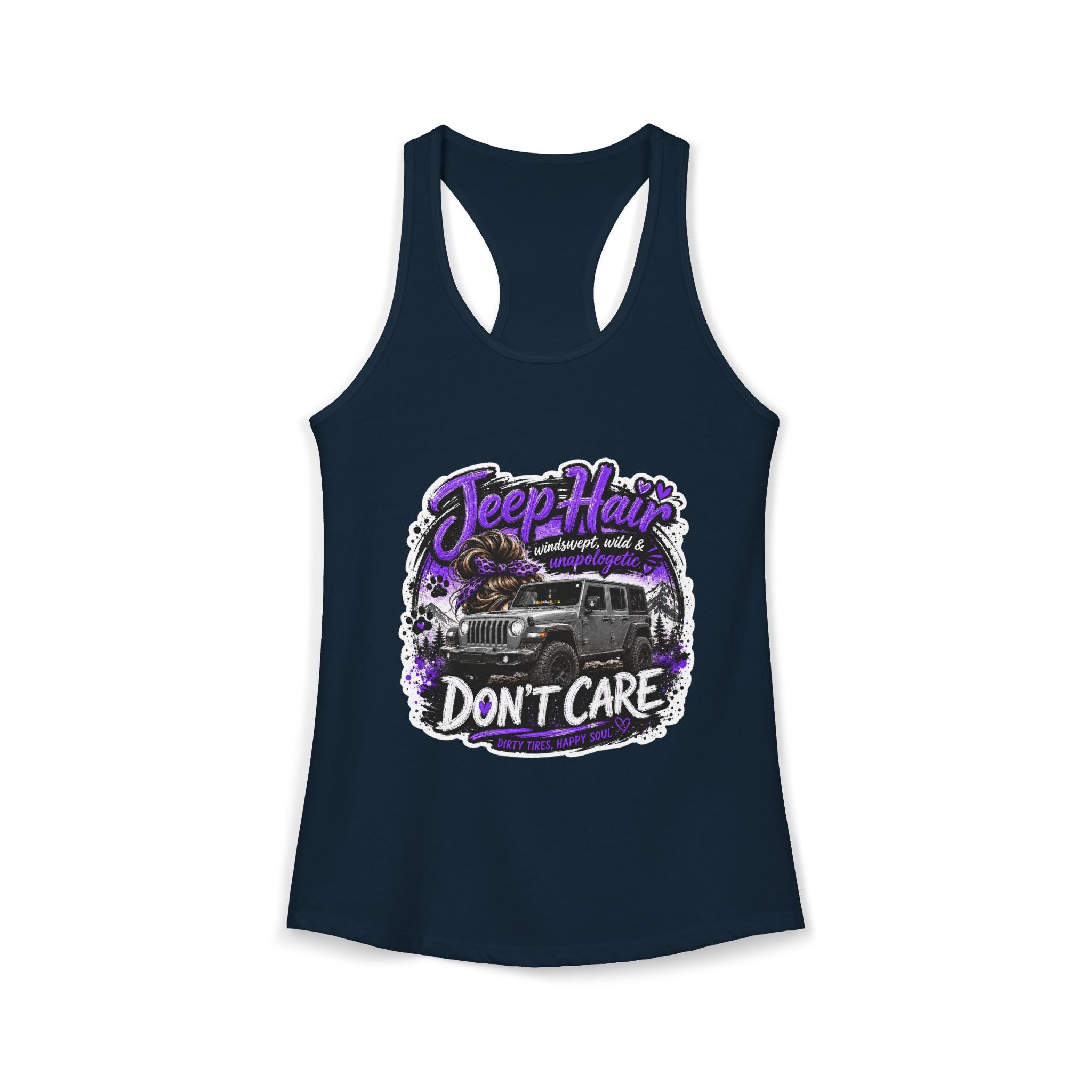 Jeep Hair Don't Care Jeep Women's Ideal Racerback Tank