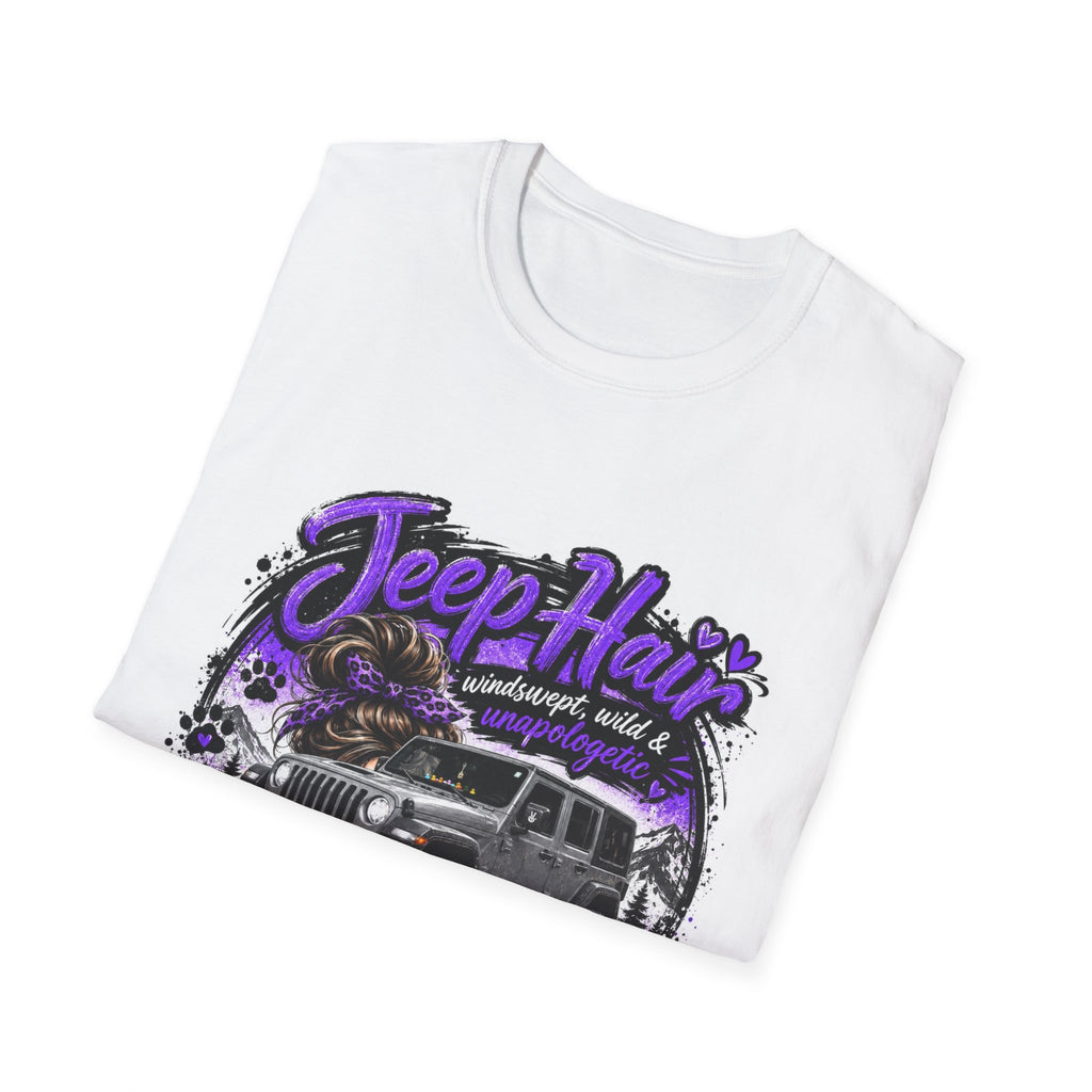 Jeep Hair Don't Care (Purple) Unisex Softstyle T-Shirt