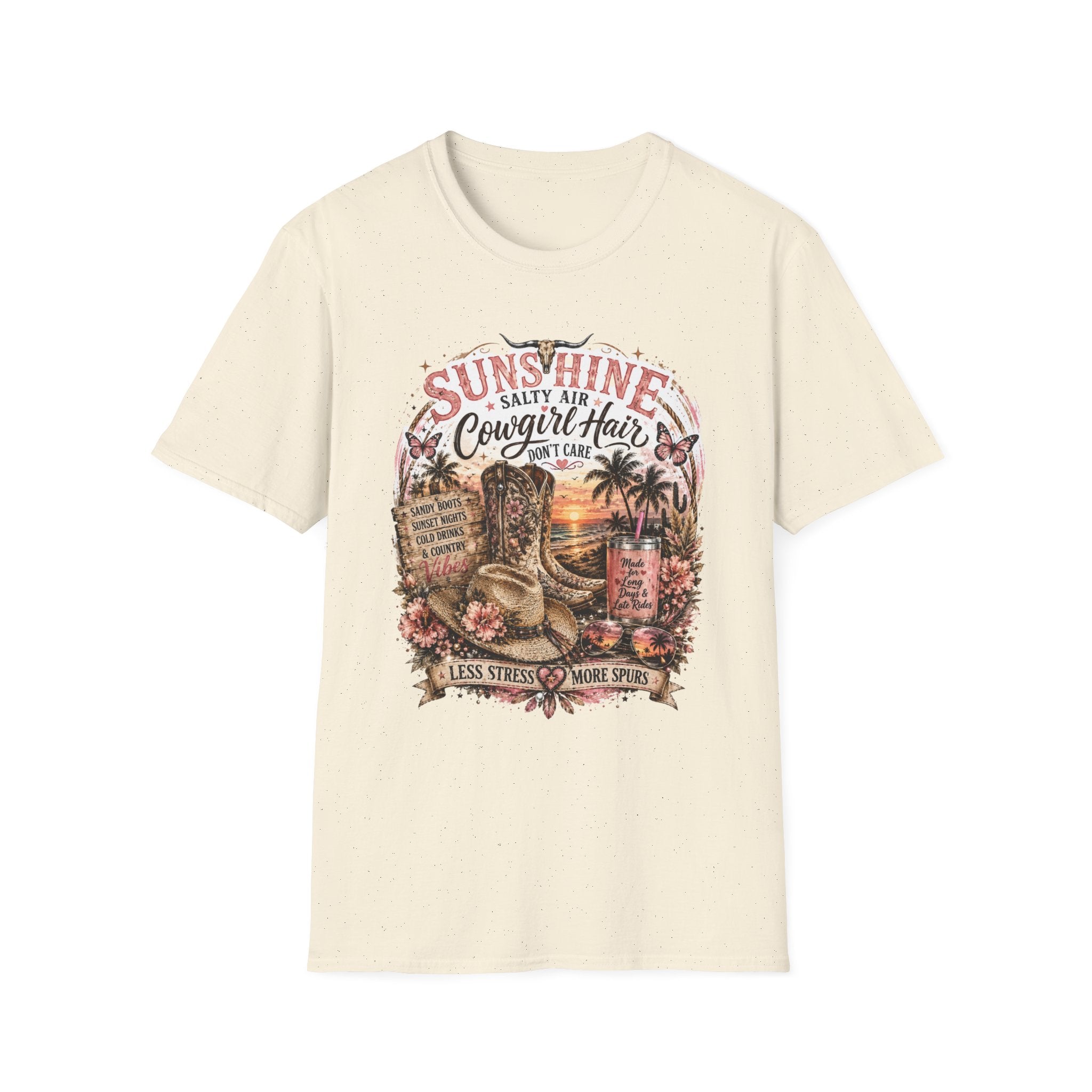 Cowgirl Hair T-Shirt — Sunshine, Salty Air Sunset Graphic Tee