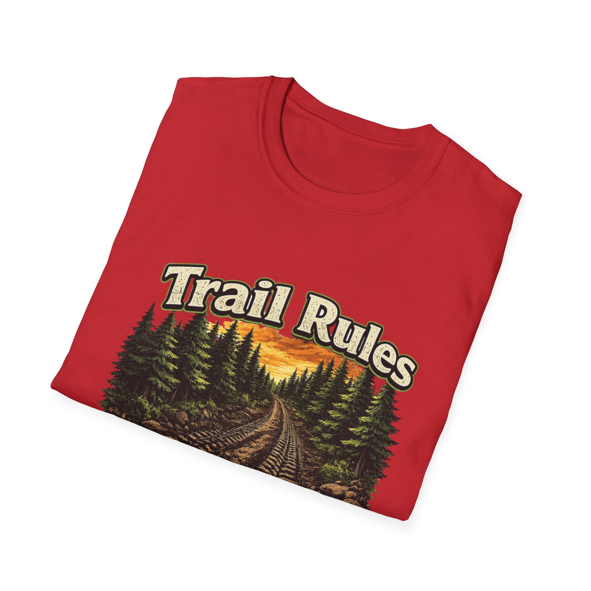 Trail Rules T-Shirt — 'Leave Nothing Behind Except Tire Tracks and Bad Decisions' Outdoor Tee