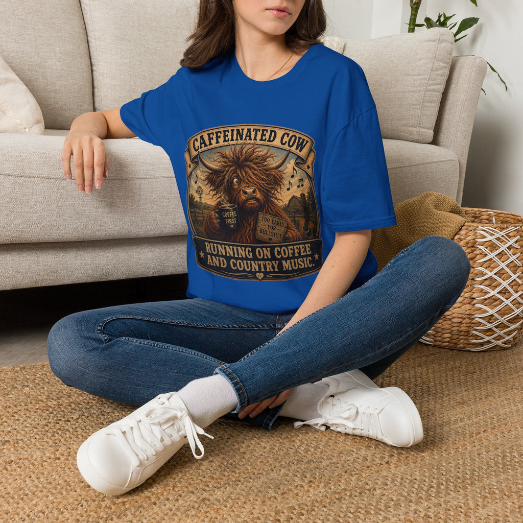 Caffeinated Cow Unisex Softstyle T-Shirt