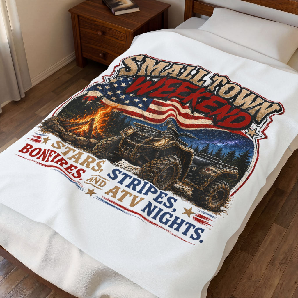 Small Town Weekend Velveteen Plush Blanket
