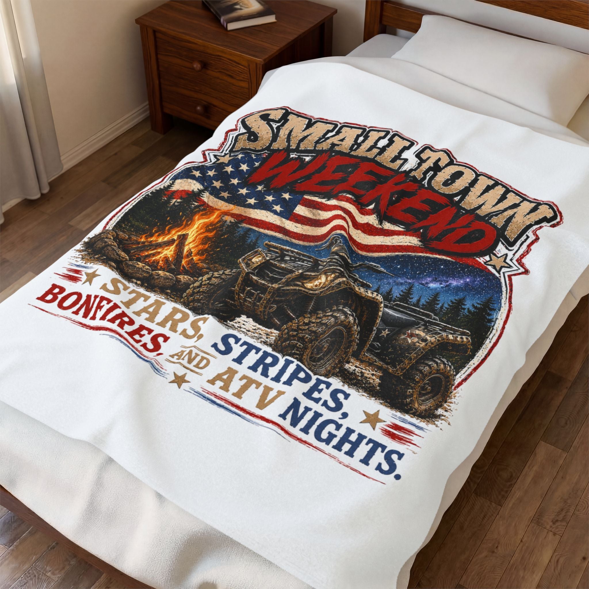 Small Town Weekend Velveteen Plush Blanket
