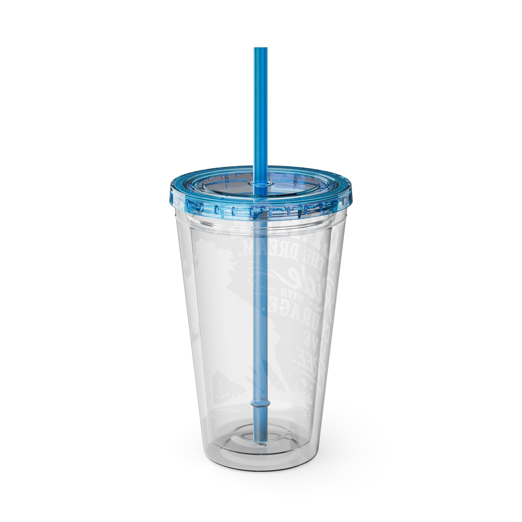 Inspirational Horse Tumbler with Straw — "Chase the Dream, Ride with Courage" 16oz