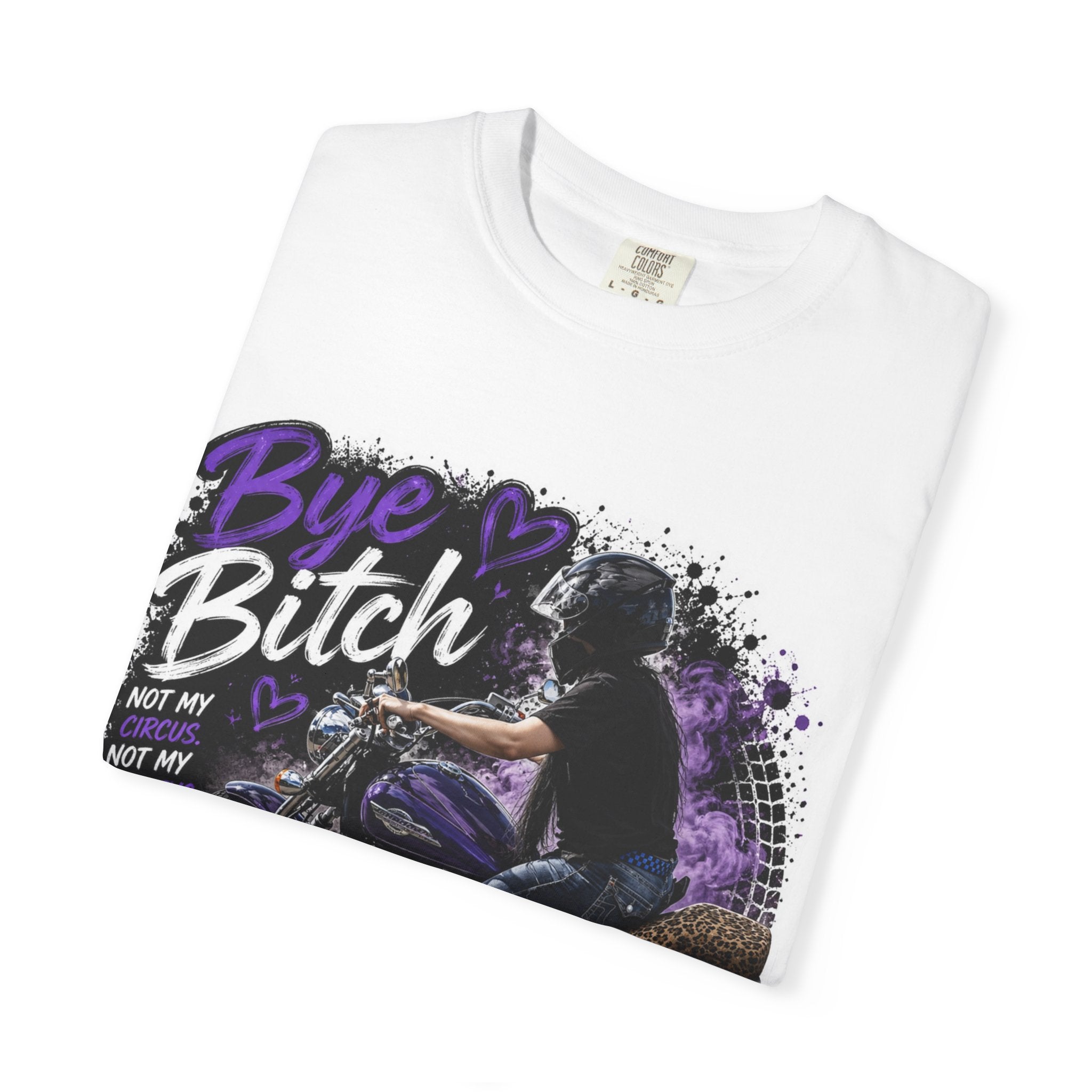 Bye Bitch Motorcycle T-Shirt — Biker Rider Tee with 'Far Away From You' Graphic