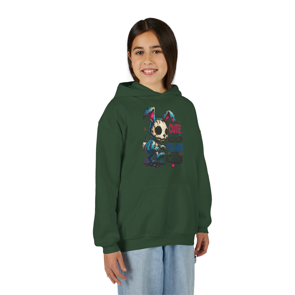 Cute on the Outside Choas on the Inside Youth Heavy Blend Hooded Sweatshirt