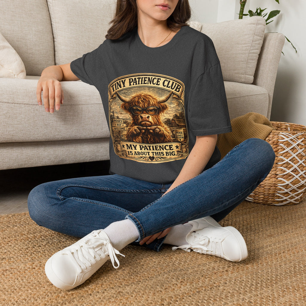 Tiny Patience Club Highland Cow Unisex Softstyle T-Shirt