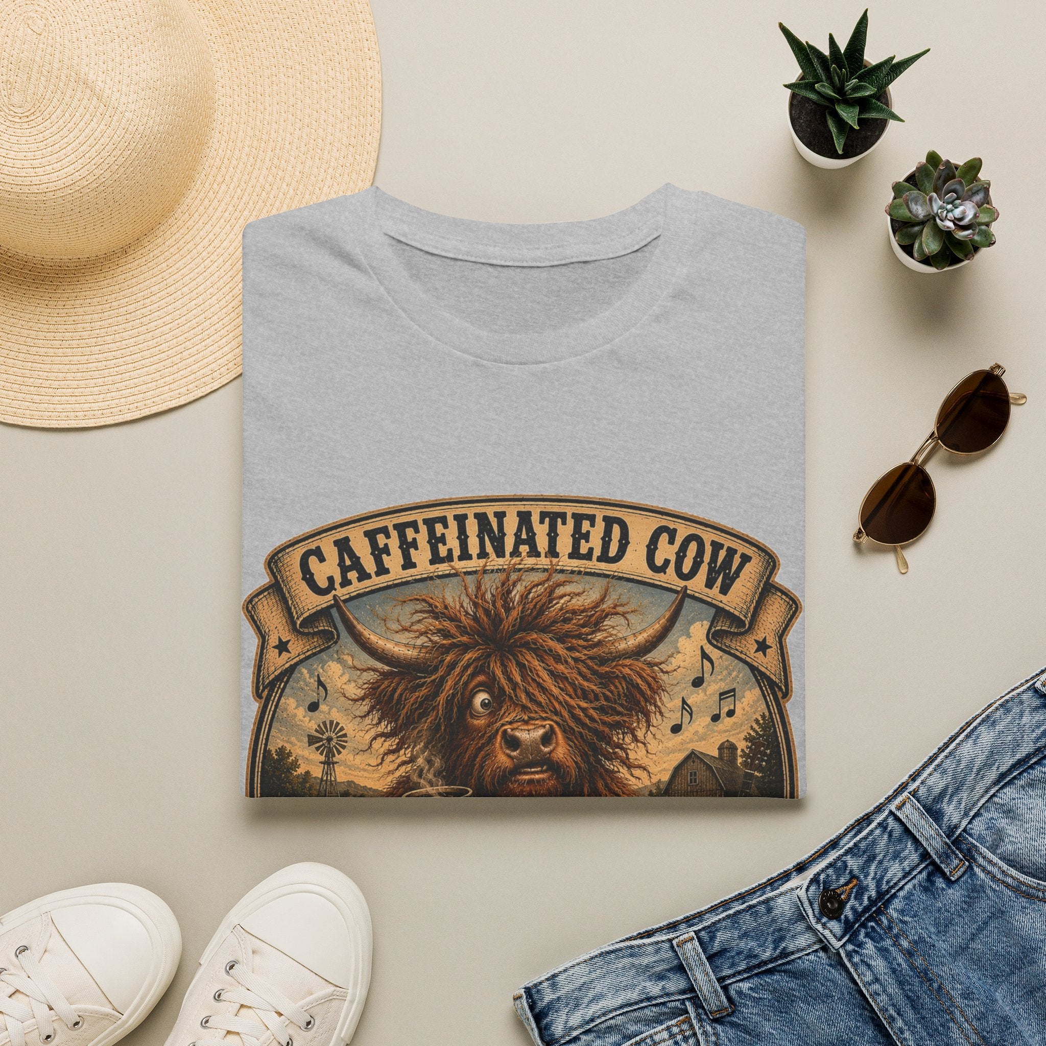 Caffeinated Cow Unisex Softstyle T-Shirt