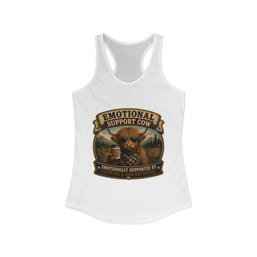 Emotional Support Cow Women's Ideal Racerback Tank