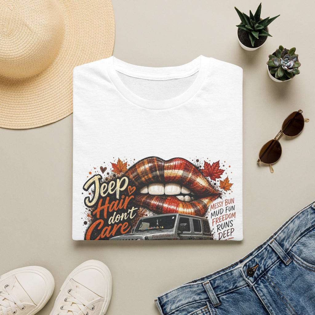 Jeep Hair Don't Care T‑Shirt — 'Just a Girl, Long Way Home' Adventure Graphic Tee