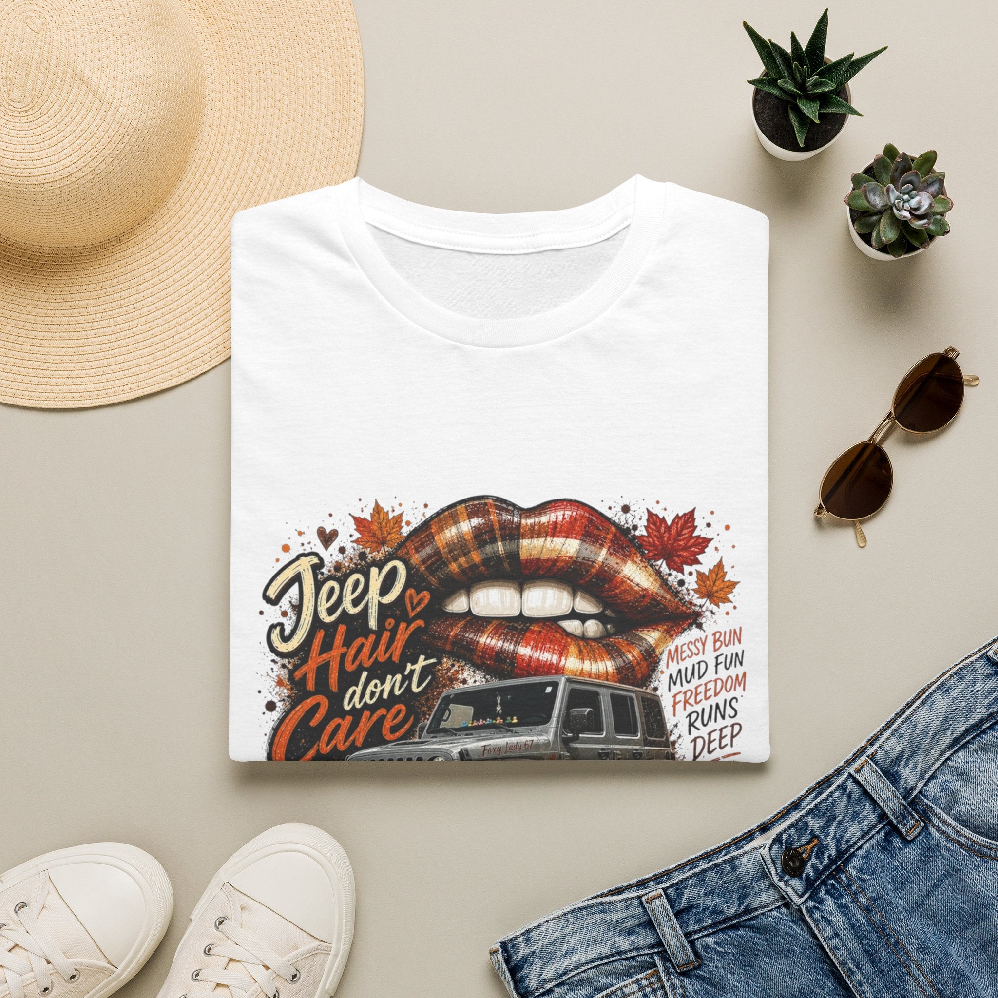 Jeep Hair Don't Care T‑Shirt — 'Just a Girl, Long Way Home' Adventure Graphic Tee