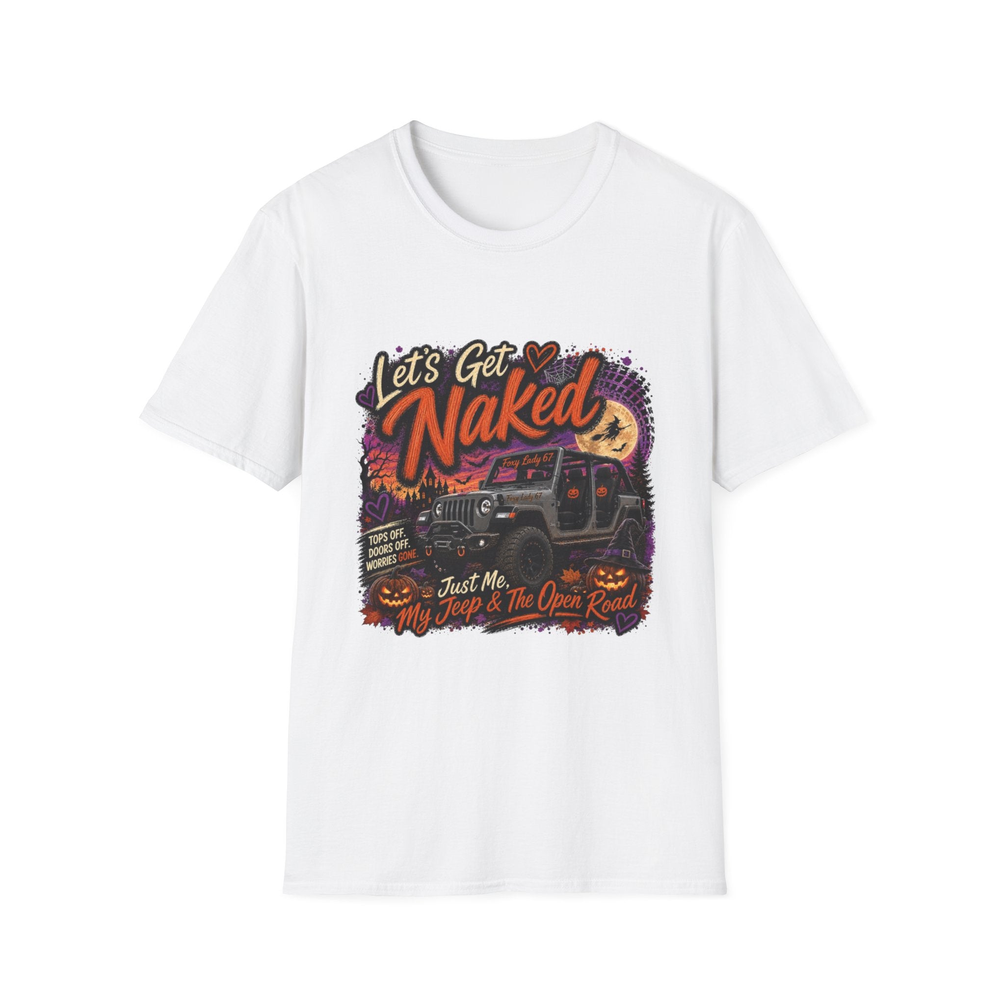 Let's Get Naked T-Shirt — Retro Halloween Camper Graphic Tee