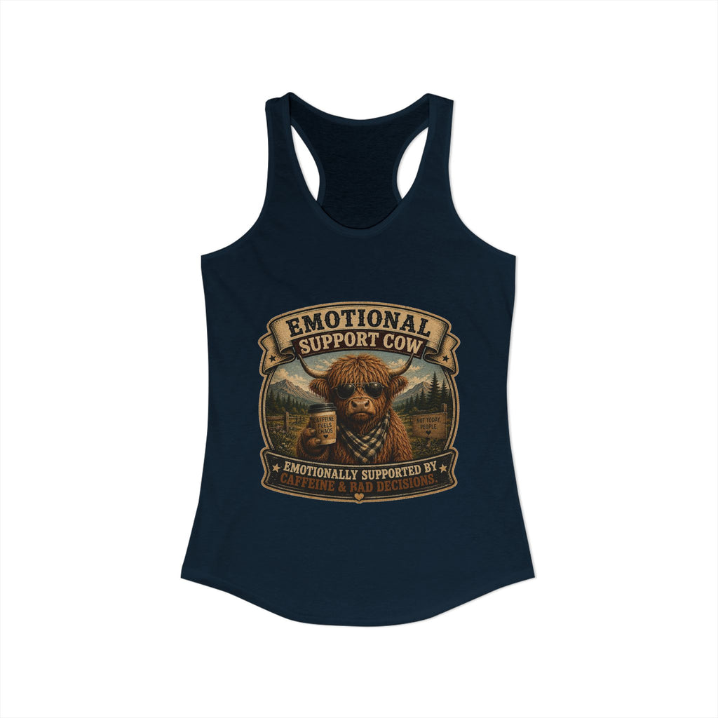 Emotional Support Cow Women's Ideal Racerback Tank