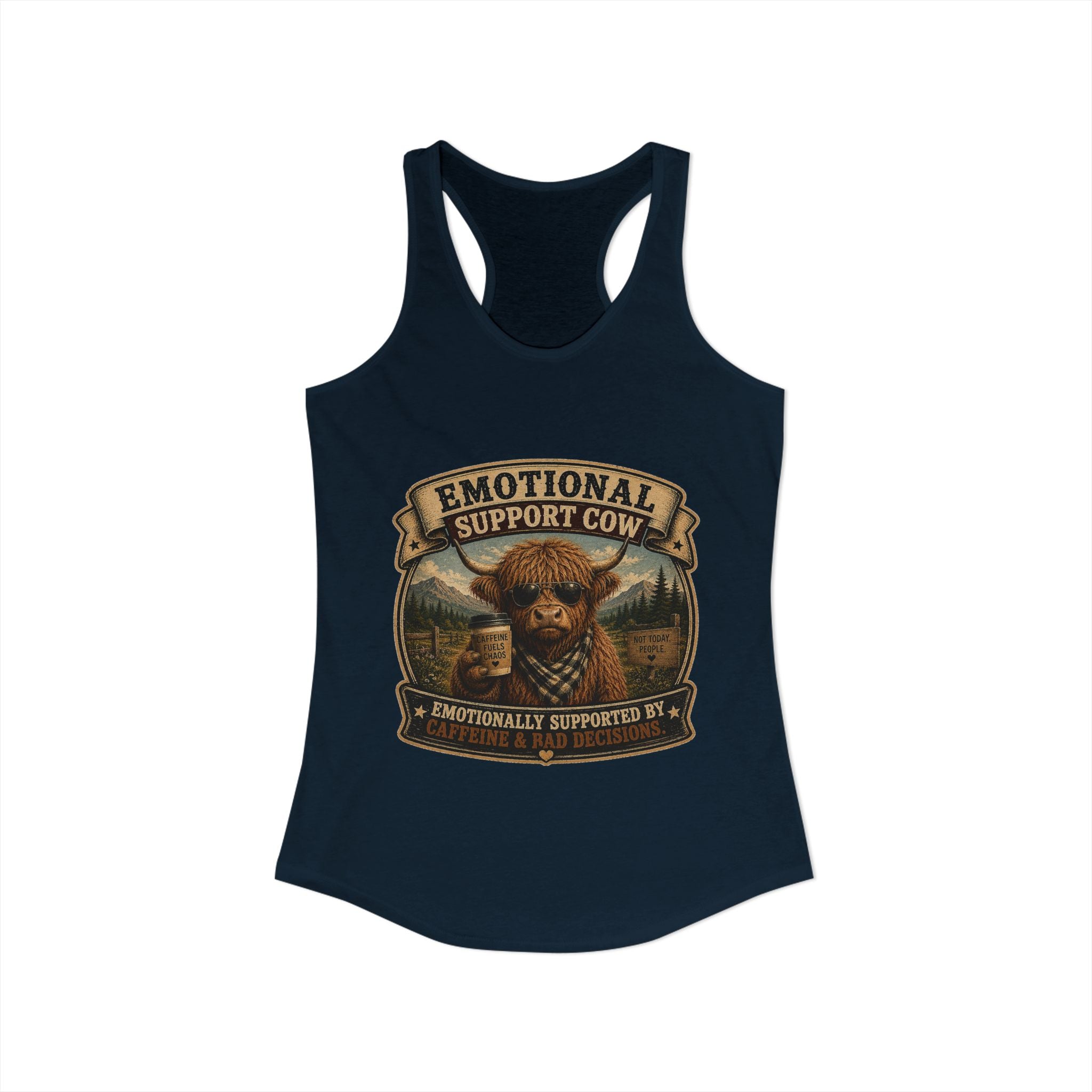 Emotional Support Cow Women's Ideal Racerback Tank