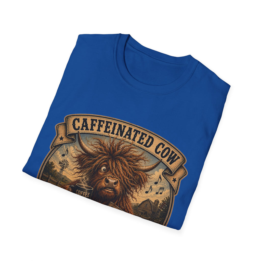 Caffeinated Cow Unisex Softstyle T-Shirt