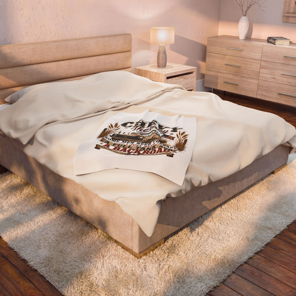 'Some Men Need Therapy... A Full Tank and A Backroad' Cozy Truck Throw — Chevy Therapy Plush Blanket